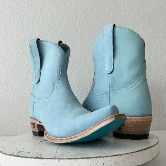 Lane EMMA JANE Womens Cowboy Bootie 8 Western Blue Cowgirl Short Ankle Boots - Picture 1 of 11